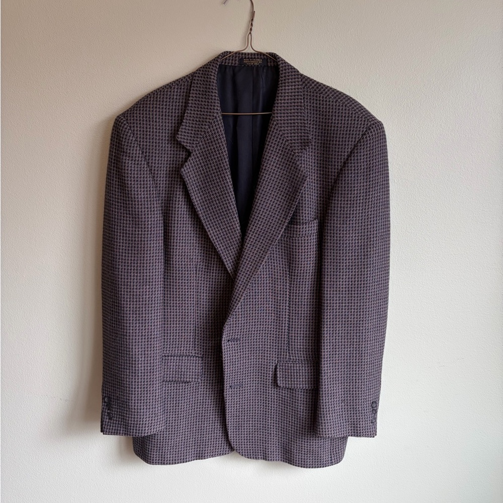Men's Textured Gray Blazer - Classic Single-Breasted Jacket